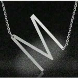 Fashion Trend Simple Elegant Lady Style Silver Large Letter Pendant Necklace